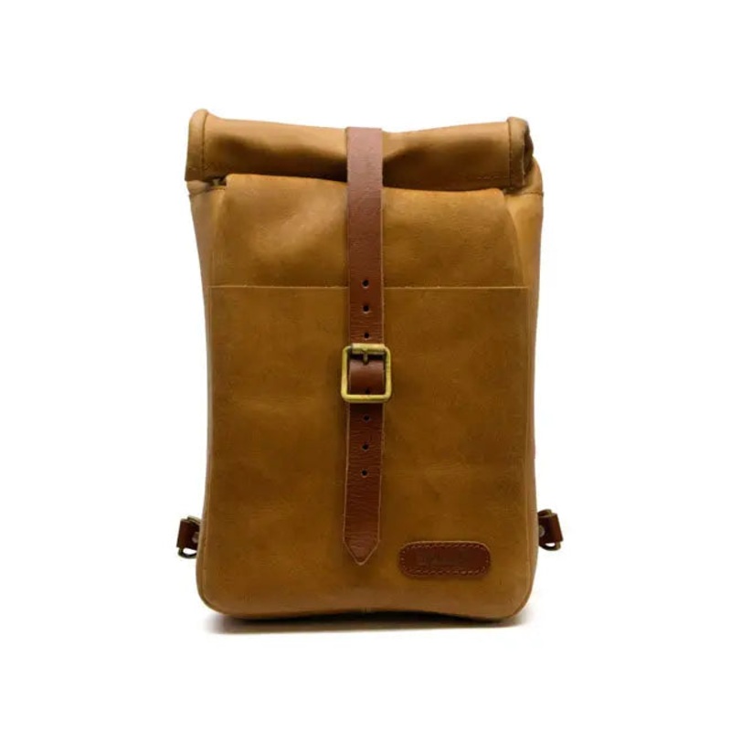 Trip Machine Universal Mini Backpack / Saddlebag Vintage Tan