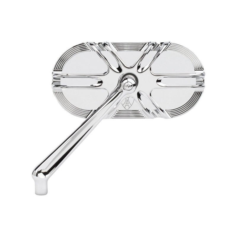 Arlen Ness Deep Cut Caged Series Mirror- CHROME. Fits LHS