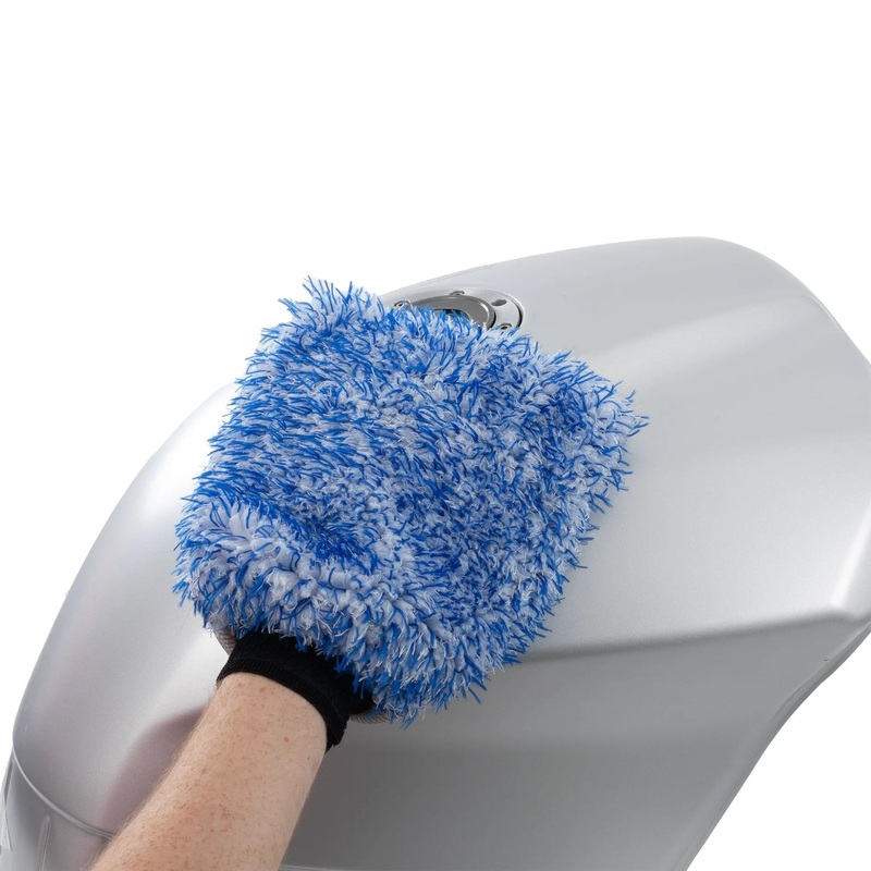 Oxford Plush Microfibre Wash Mitt Blue / White