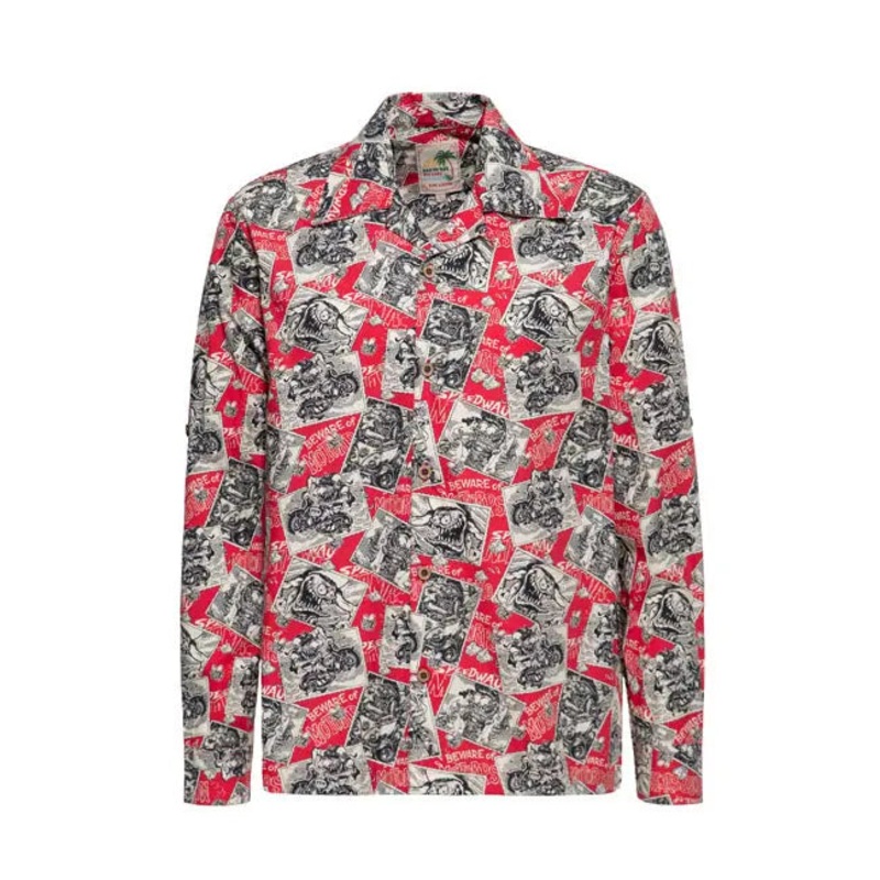 King Kerosin AOP Shirt Off Dark Red