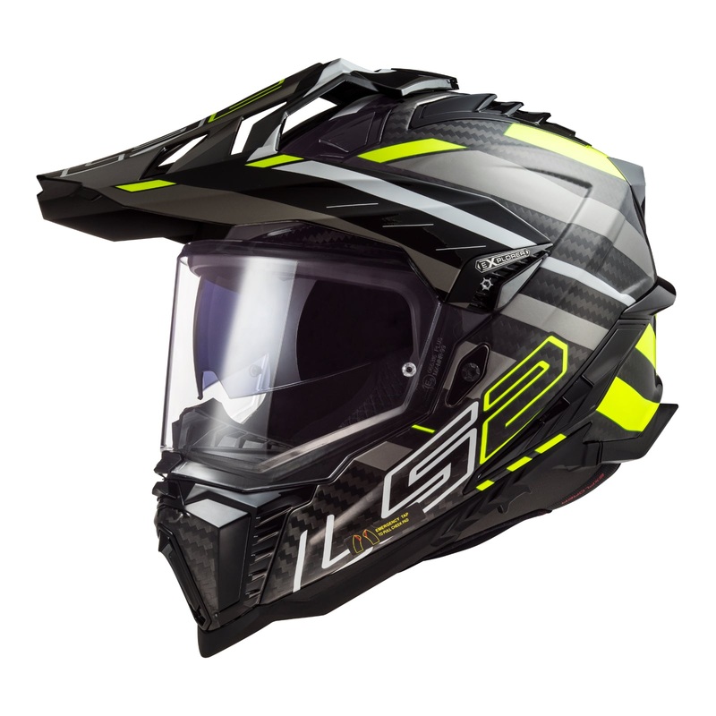 LS2 MX701 Explorer Carbon Edge – Black / Hi-Vis Yellow