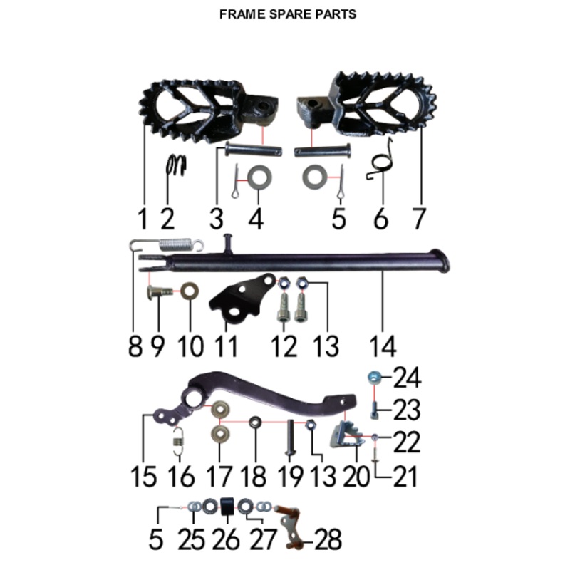Rear Brake Pedal – 150DH & 230DH Gas Dirt Bike