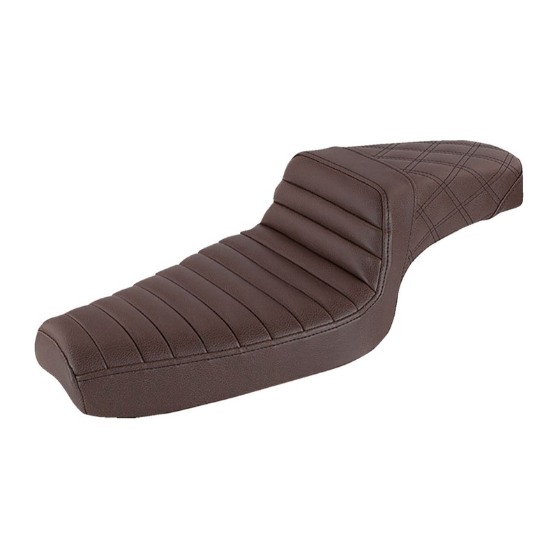 SADDLEMEN – Step-Up Seat – Front Tuck-n-Roll/Rear Lattice Stitch – Brown