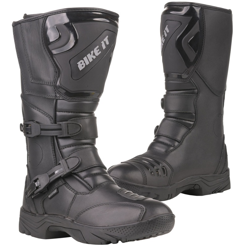 Bike It ‘Triple-Black’ Motorcycle Adventure Boot (Black) – UK12 / EUR46)