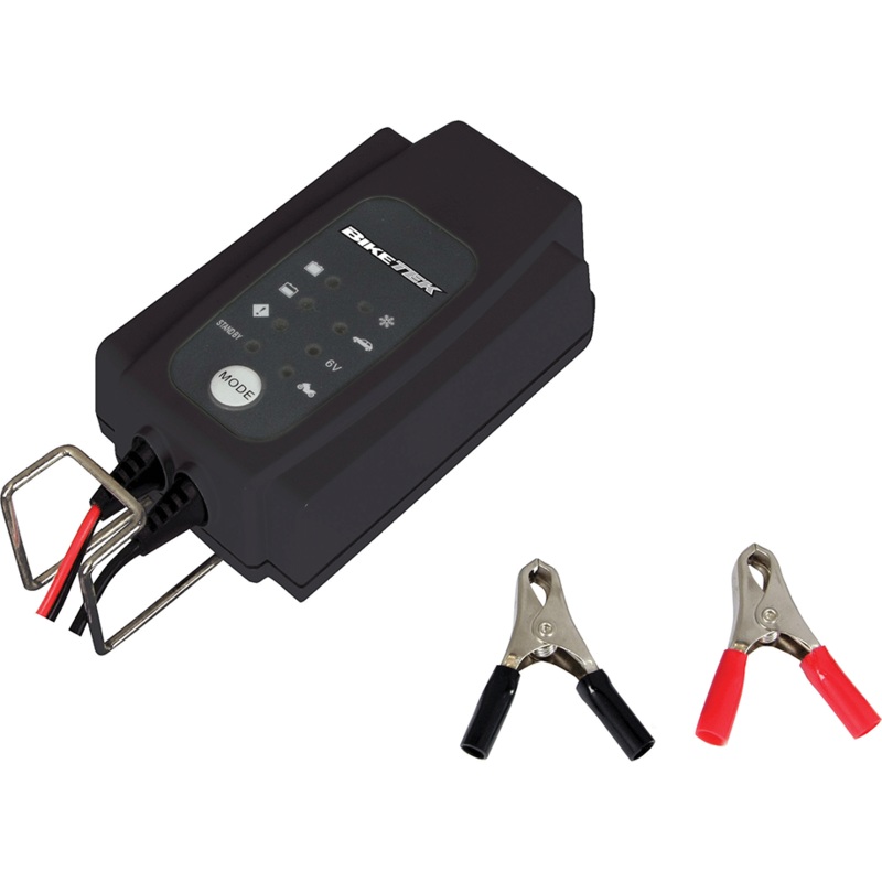 BikeTek 4 Stage Battery Charger With UK Plug – 6/12V & 0.8A/3.8A