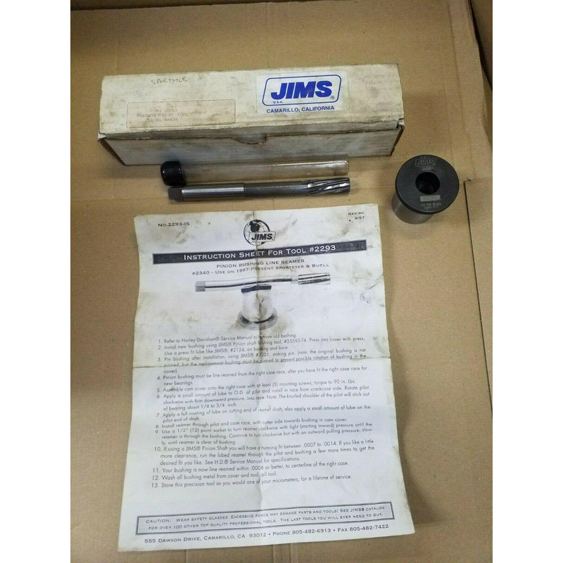 Jims pinion bush line reamer Harley Davidson sportster 87up Buell