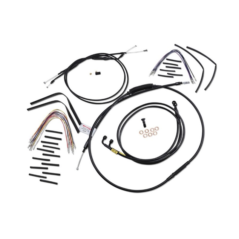 Control Kit – 12″ Ape Hanger Handlebars for Harley Davidson 96-05 Dyna Models