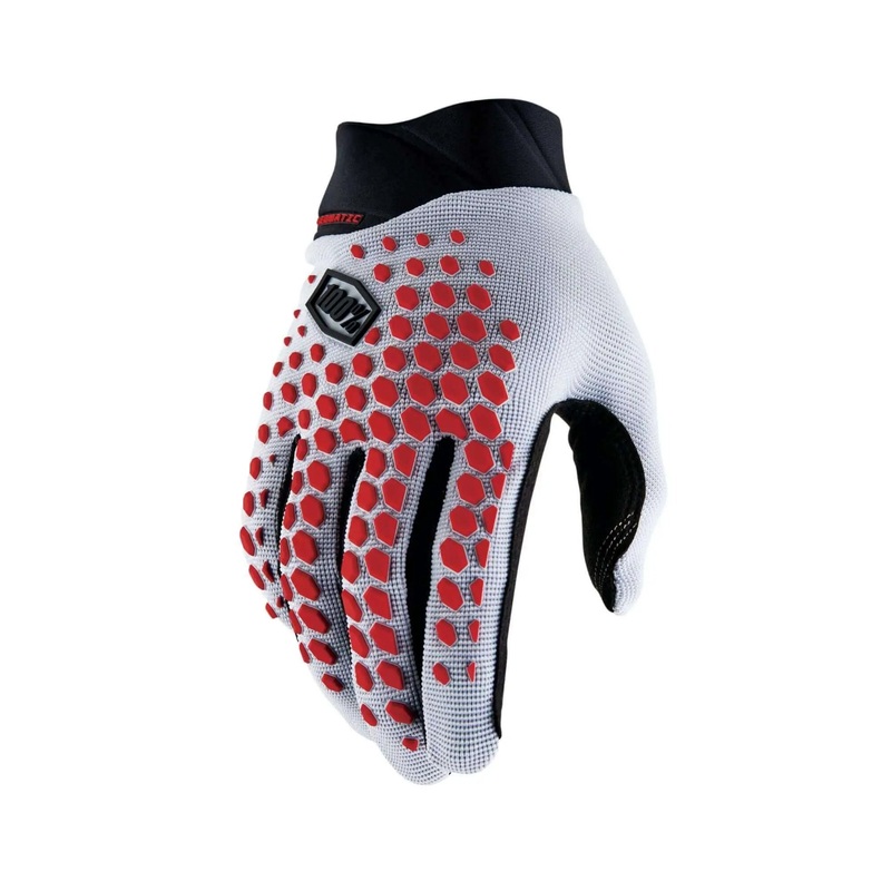 100% Geomatic Gloves Grey / Racer Red