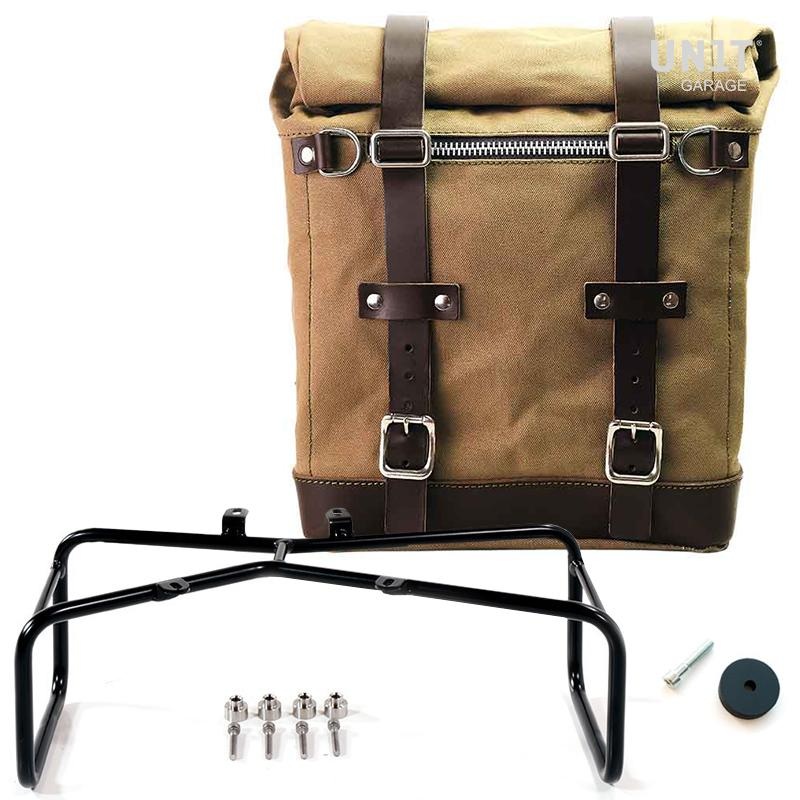 Unit Garage R9T Series Single Scram Canvas Pannier & Double Asymmetric Luggage Rack