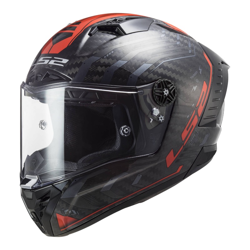 LS2 FF805C Thunder Carbon Sputnik Helmet – Metal / Red
