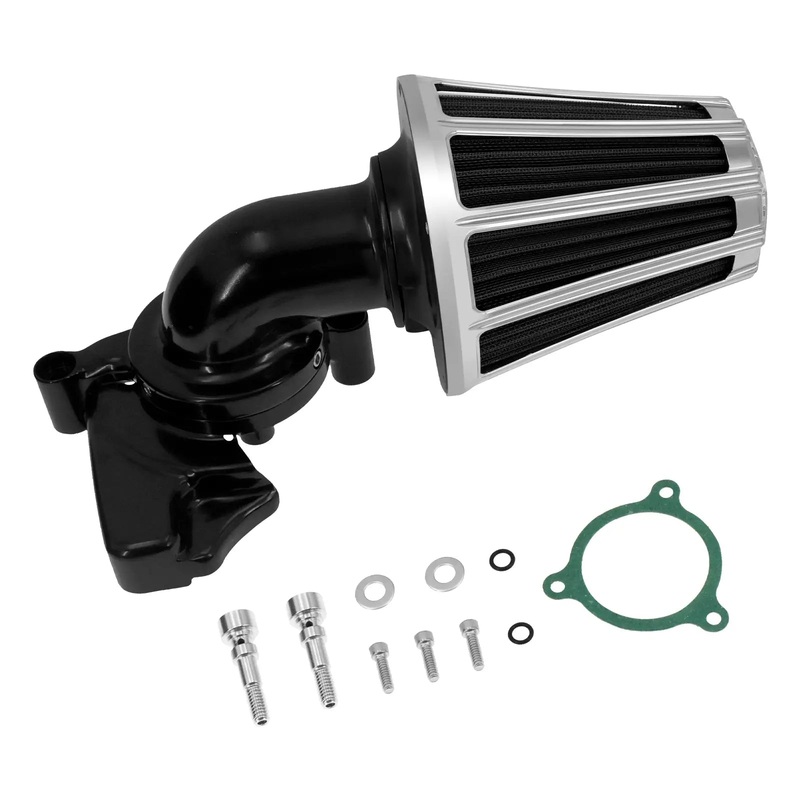 Chrome Stripe Sucker Air Cleaner Gray Air Filter For Harley Touring ’17-’25