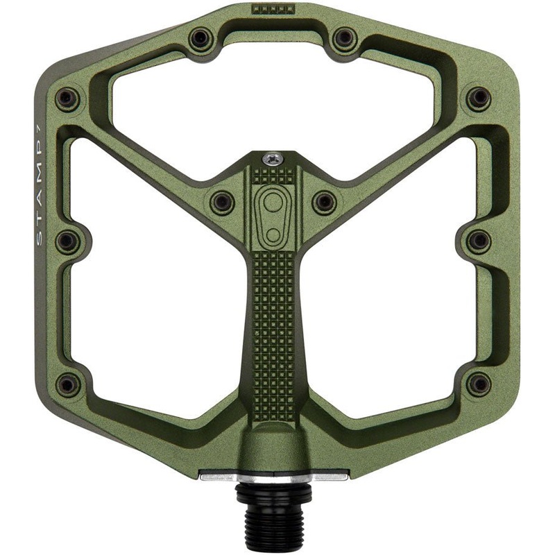 Crank Brothers Stamp 7 Pedals – Platform Aluminum 9/16″ Dark Camo Green