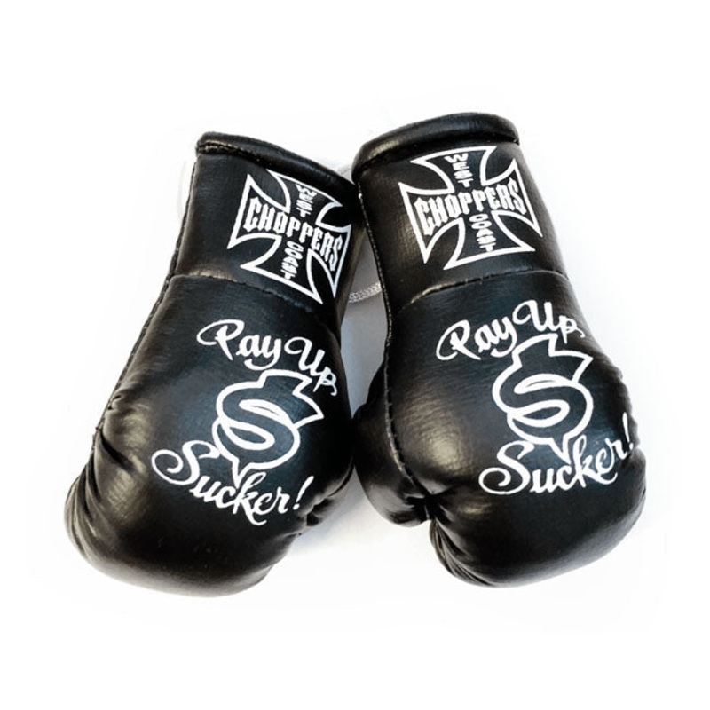 West Coast Choppers Mini Boxing Gloves Pay Up Sucker Black