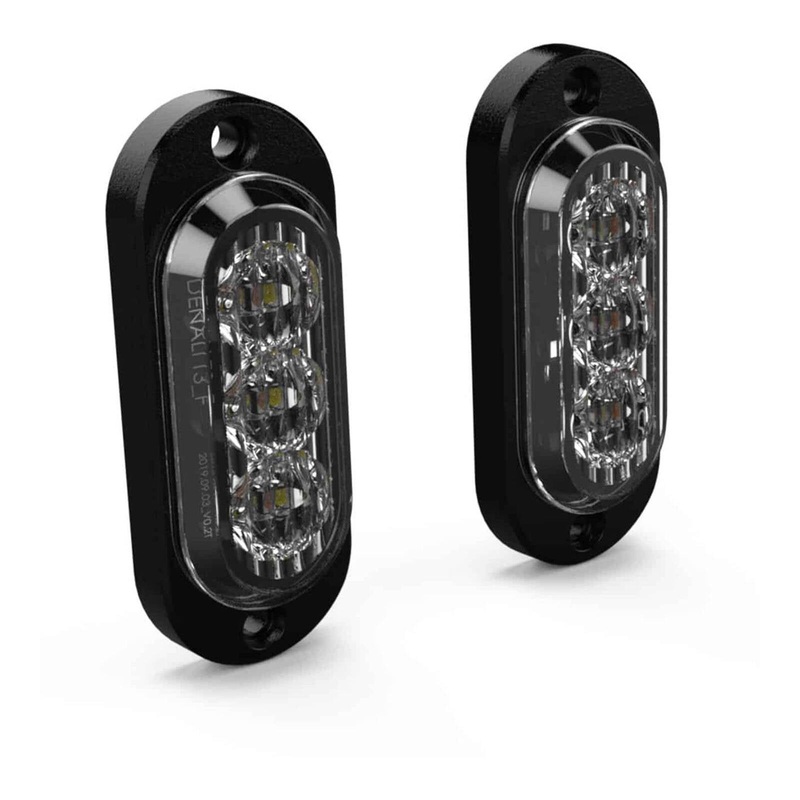 Denali T3 Rear Turn Signal / Brake Light Pods Red/Amber – Pair