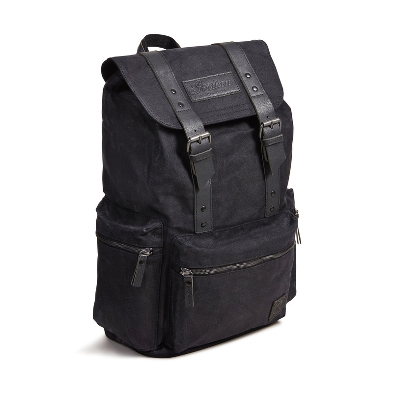 Waxed Canvas Backpack, Black