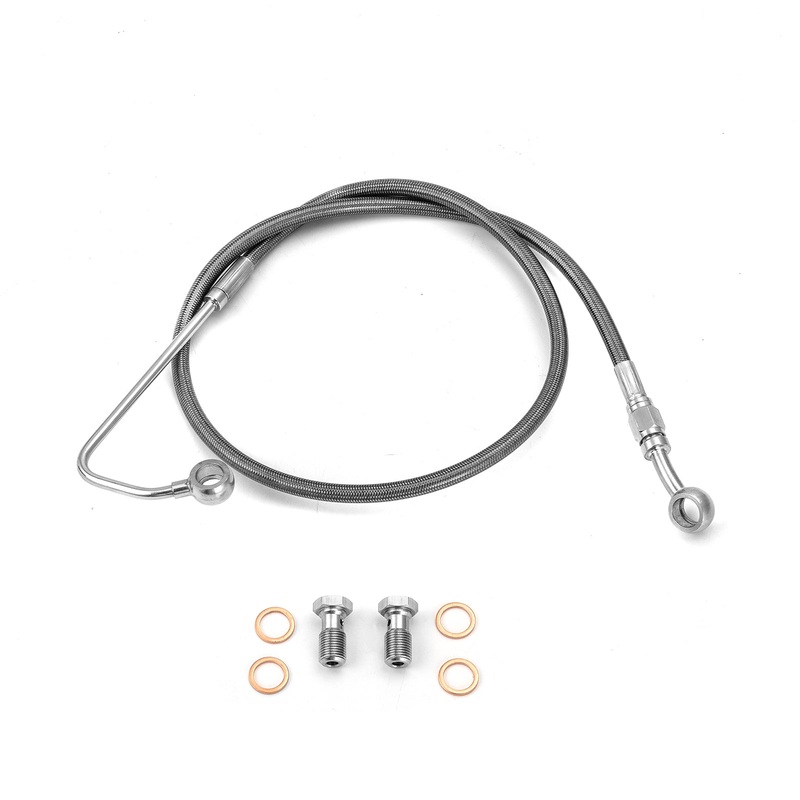 2011-2014 Harley Softail Deluxe/Fat Boy Extended Length ABS Upper Hydraulic Front Brake Line Kit for 12″-14″ Handlebar