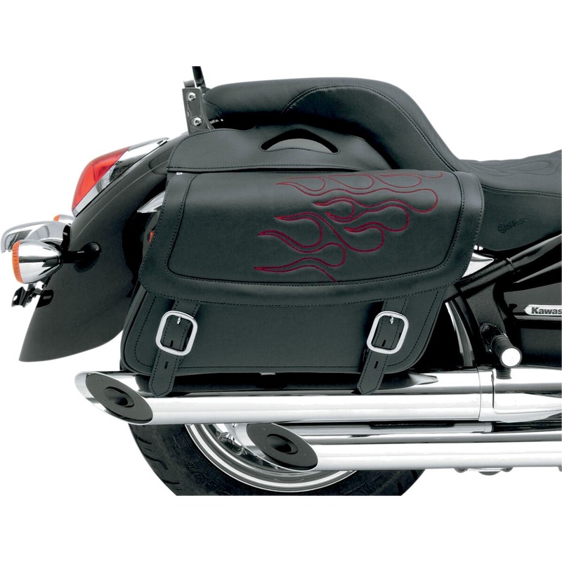 Saddlemen Highwayman Tattoo Saddlebags Black / Dark Red – Large