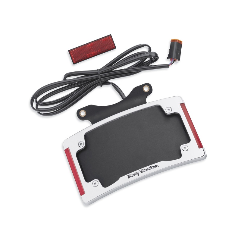 Harley Davidson 67900275 Curved License Plate Frame with LED Lighting Kit,REFL/LIC,LIGHTED,CHRM