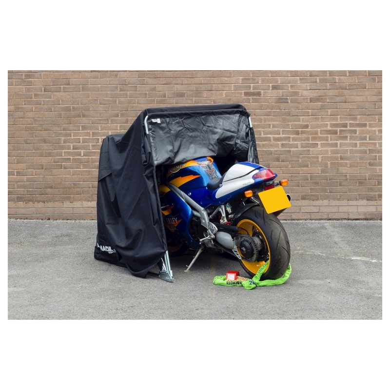 Armadillo Motorcycle Garage motorbike Shelter – fold down easy up Small (270cm X 105cm X 155cm)