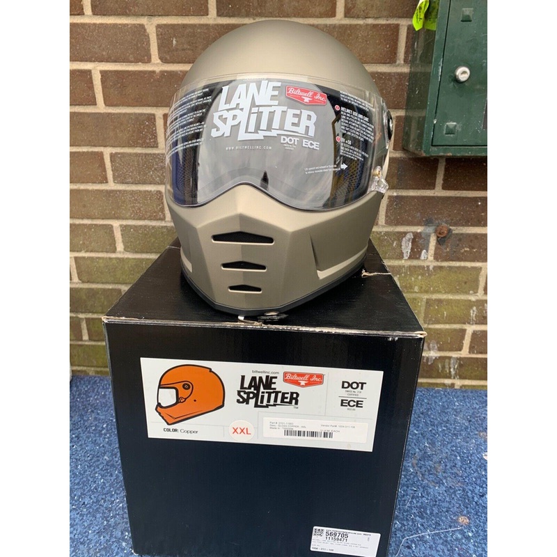 Biltwell Lane Splitter Gen 2 Full Face Motorcycle Helmet – Titanium