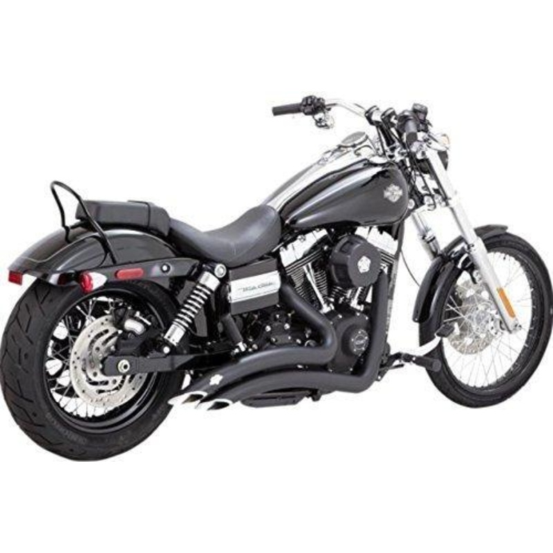 HARLEY DAVIDSON FAT BOB EXHAUST DYNA Vance & Hines 46071 Big Radius 2:2 Exhaust System – Matte Black