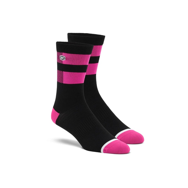 100% Flow Performance Socks Black / Fluo Pink