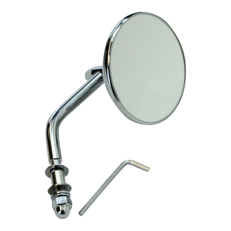 Chrome 3″ Round Mirror with Stem For Harleys