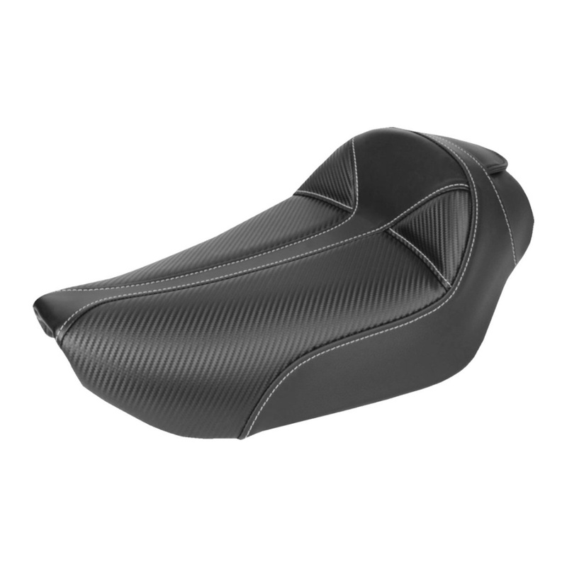 SADDLEMEN – Dominator Solo Seat – w/o Backrest- Black w/ Gray Stitching – FXD/WG ’96-’03