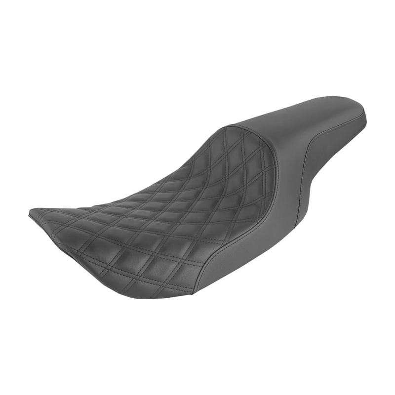 SADDLEMEN – Profiler Lattice Stitch Seat – Front Lattice/Rear Smooth – Black – 97-07 FLHR/X