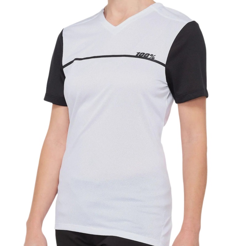 100% Ridecamp Ladies Cycle Jersey 2022 White / Black
