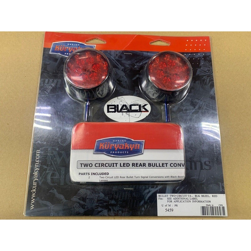 Kuryakyn 5459 Harley LED Turn Signal Insert Panacea Bullet Black Smoke LED -50%!