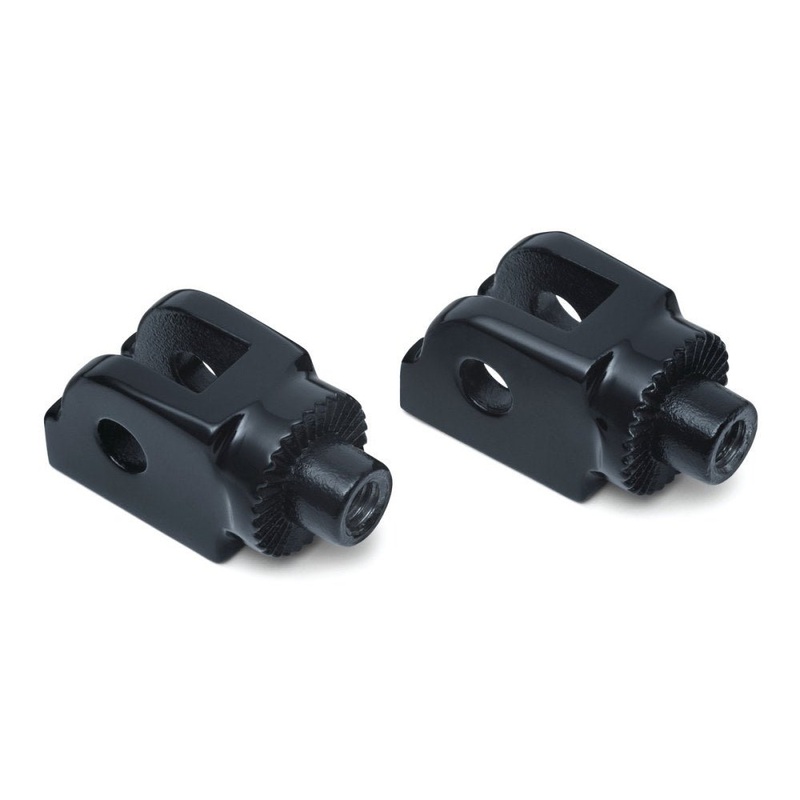 Front Splined Footpeg Mounts – Black. Softail 2018up, Pan America 2021up & Sportster S 2021up