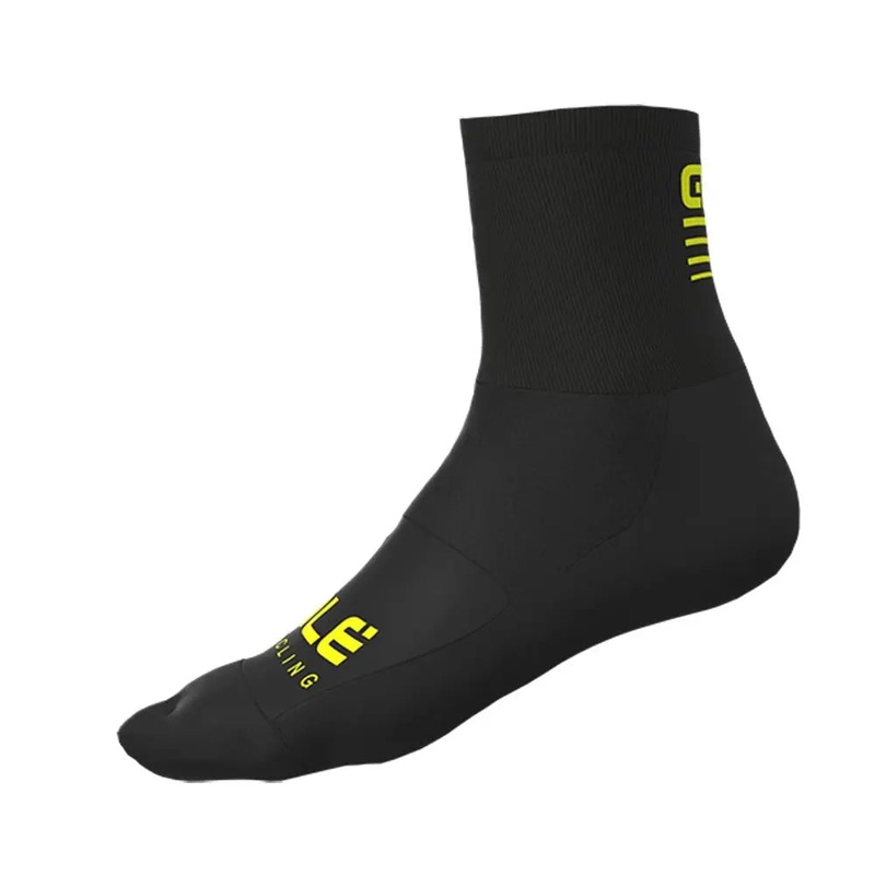 Ale Clothing Strada 2.0 Q-Skin 14 CM Cycle Socks Black / Yellow