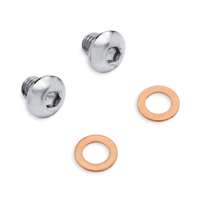 Harley Davidson 45848-03 Chrome Fork Slider Drain Screw Kit KIT-SCREW,FORK DRAIN/CHRM