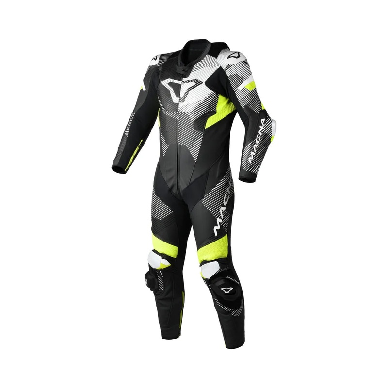 Macna Ignite 1-Piece Leather Suit Black / Yellow