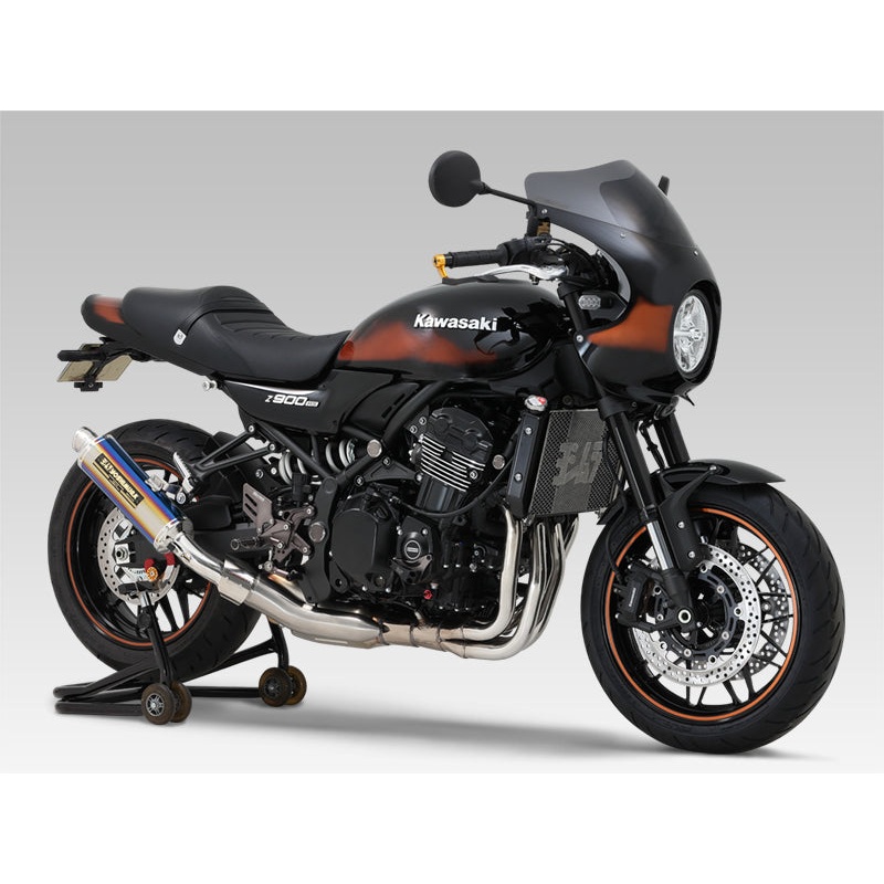 Z900RS/Cafe 2018-24 JMCA Brevis Stainless Slip-On w/ Titanium Blue Sleeve