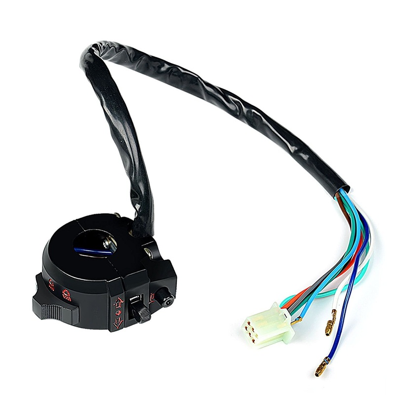 Universal Compact Handlebar Multi-Switch for 7/8″ Bars (hi/lo beam, turn signal, horn)