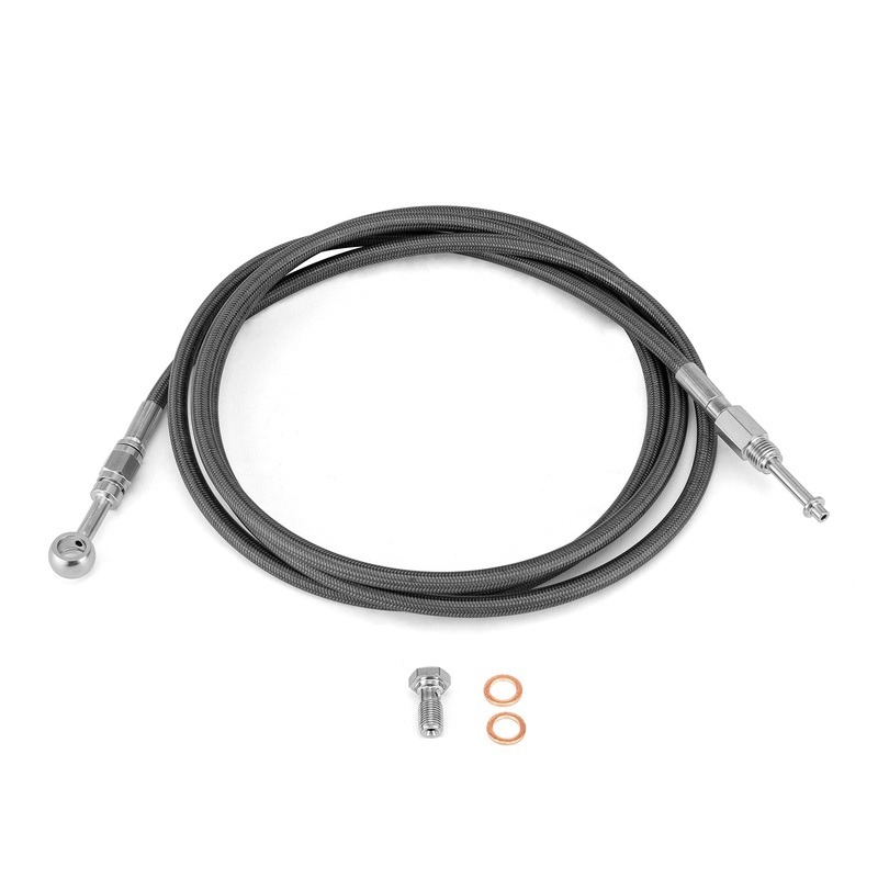 2007-2012 Harley CVO Touring 80 1/2″ Black Extended Length Stainless Steel Hydraulic Clutch Cable for 12-14″ Handlebar