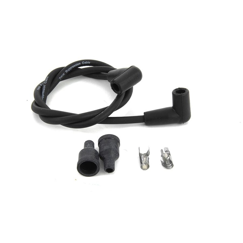 Black Suppression Core 7mm Universal Spark Plug Wire Kit – Black Ends