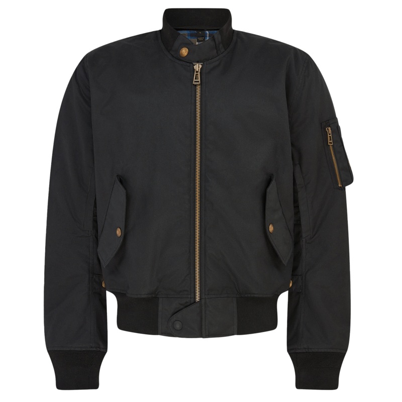 Belstaff Brecon Bomber Ultracore 8oz Waxed Cotton Jacket Black