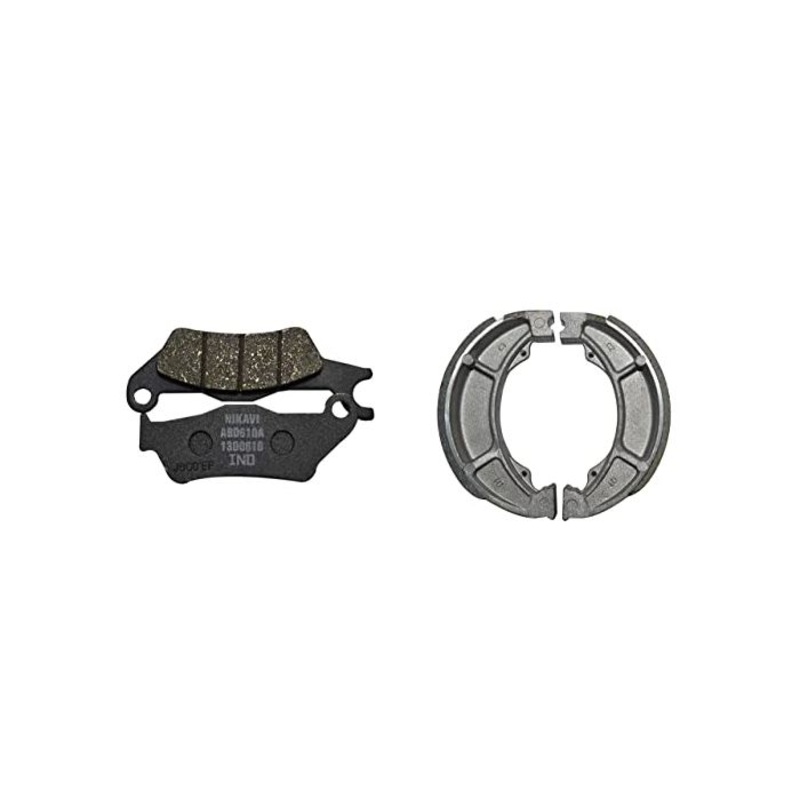 NIKAVI Front & Rear (Combo) Brake Pad + Brake Shoe Set Compatible for Suzuki GS150R (DP13+BSS04)
