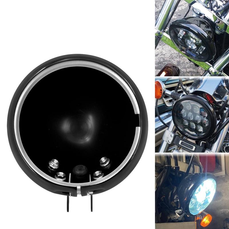 5.75″ Headlight Cover Black Housing For Sportster Softail Dyna | Mactions