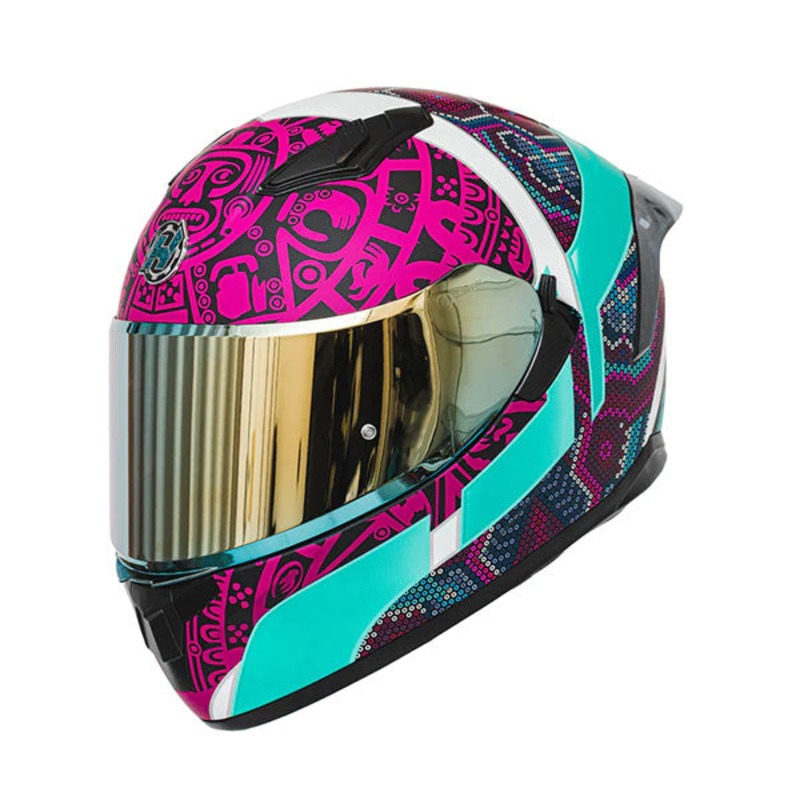 Hax Gear – Obsidian Huichol Aqua Helmet