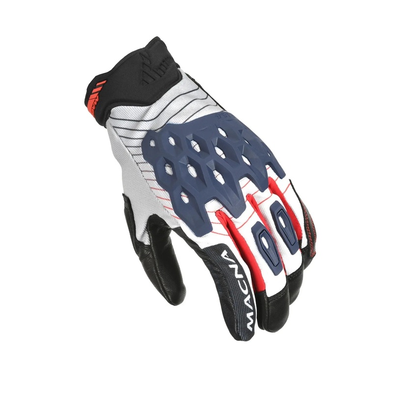 Macna Tanami Short Textile Gloves White / Blue / Red