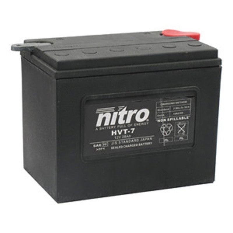Nitro Motorcycle battery  sealed HVT07 (YHD12) Harley 66007-84 (2)