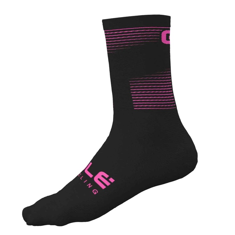 Ale Clothing Sprint Q-Skin 16 CM Cycle Socks Black / Pink