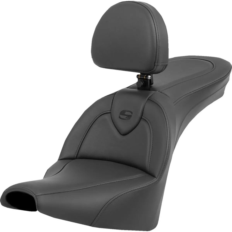 Saddlemen Roadsofa Standard Reach Softail Seat With Backrest Black