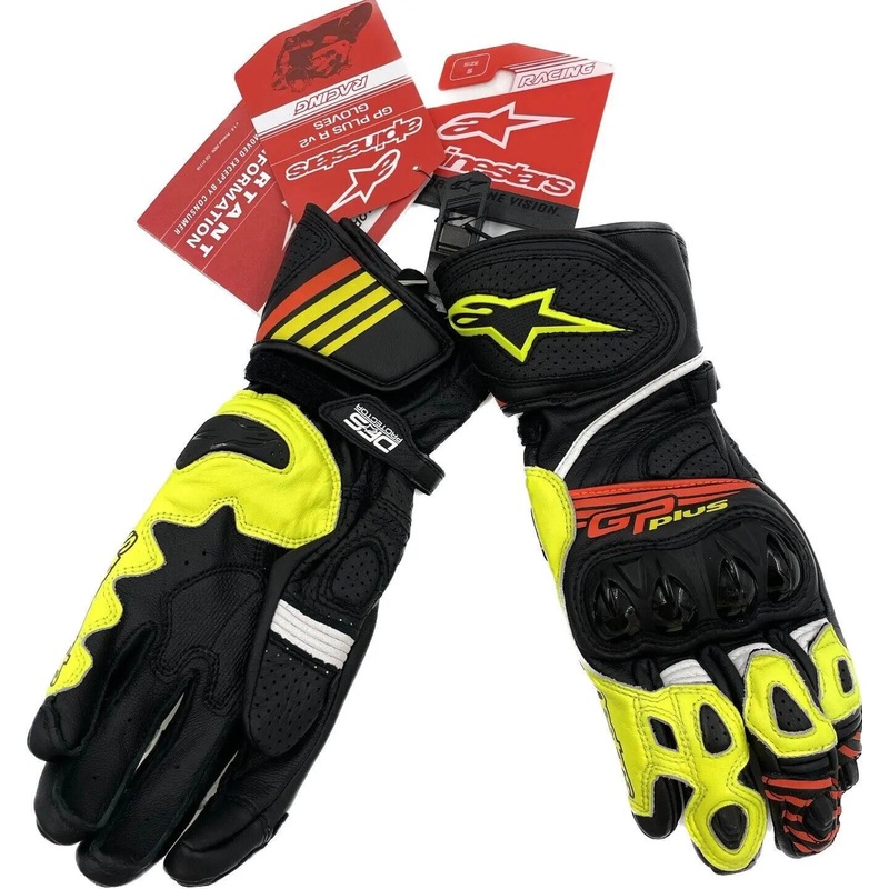 Alpinestars GP Plus R V2 Leather Gloves Black / Fluo Yellow / Fluo Red