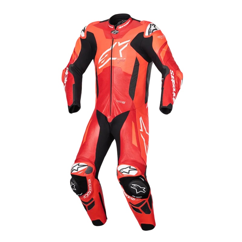Alpinestars GP Plus V4 Sprint 1 Piece Leather Suit Fluo Red / Mid Red / White