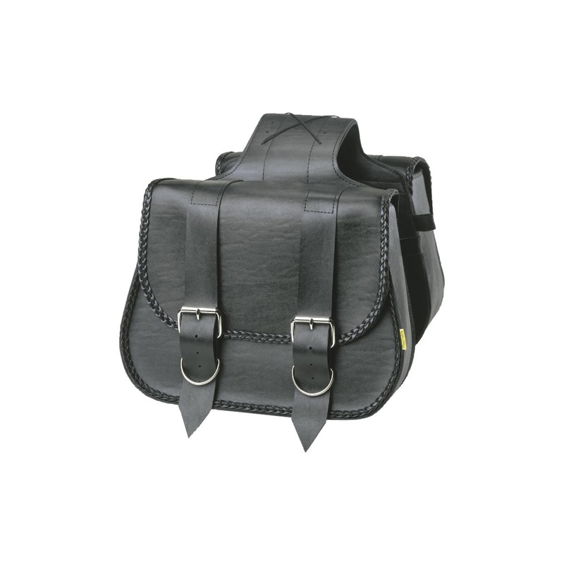 Willie & Max Braided Straight Throw Over Saddlebags Touring Black – 14 12″ X 12″ X 5 1/2″